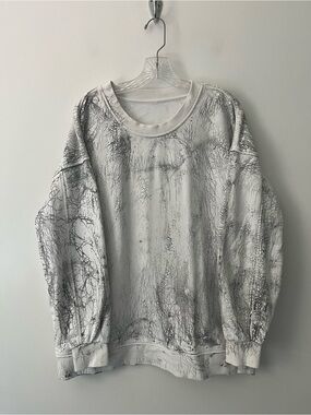 Lululemon Perfectly Oversized Crew Sweatshirt Black White Dye Fits Like 12